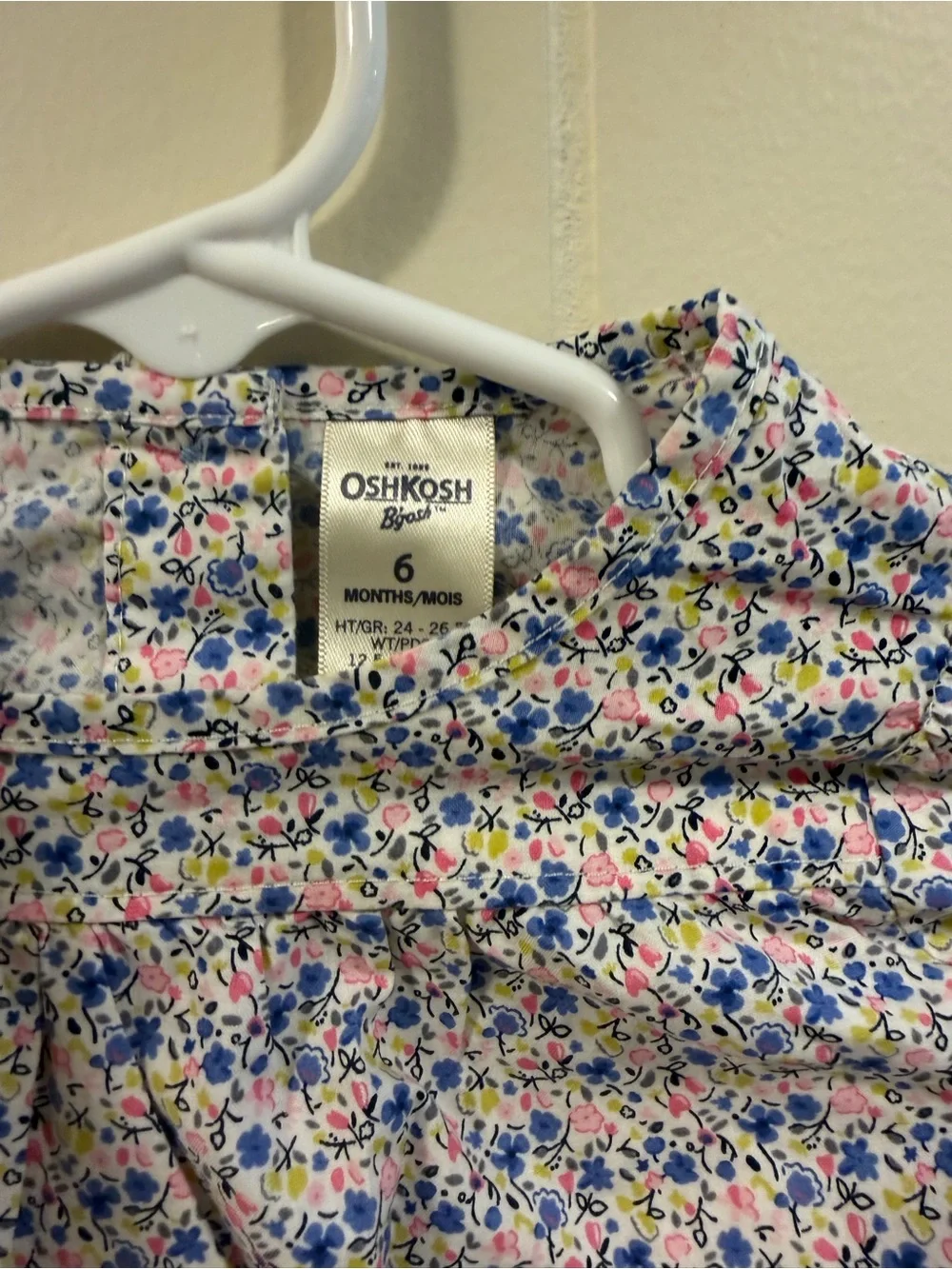 OshKosh B'gosh Floral One-Piece in Lavender, Blue, Pink